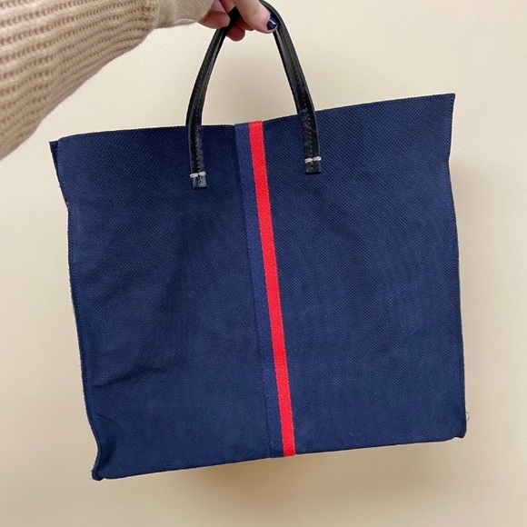 Clare V Simple Perforated Navy Suede Tote - Picture 11 of 11
